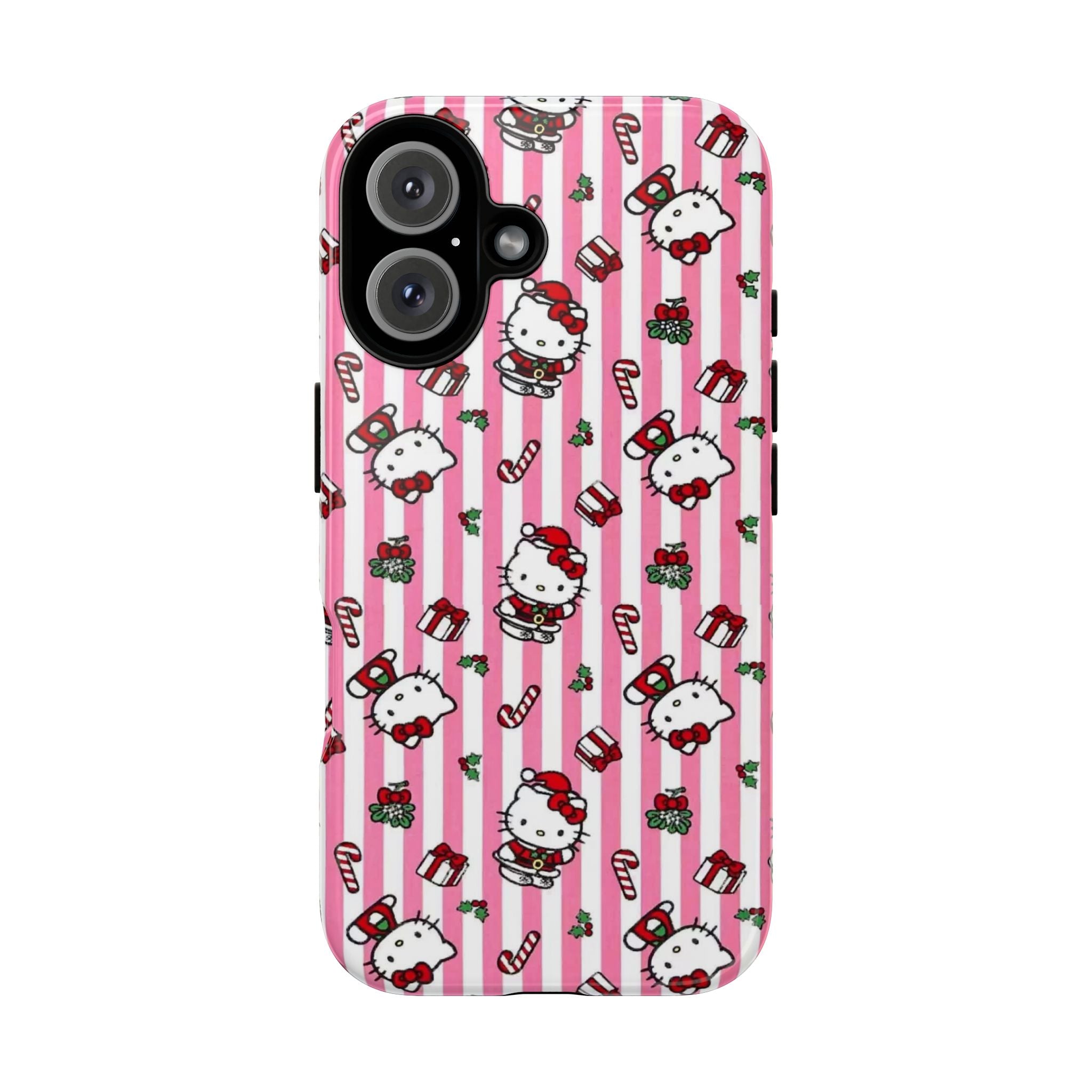 Hello Kitty Pink Holiday Phone Case — Cute Candy Cane & Gift iPhone Cover