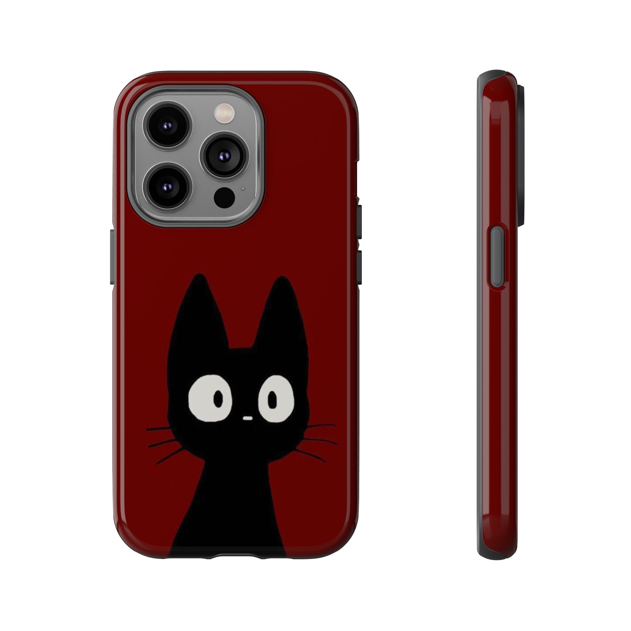 Black Cat Phone Case — Cute Kawaii Cat iPhone Cover ("Tough Cases")