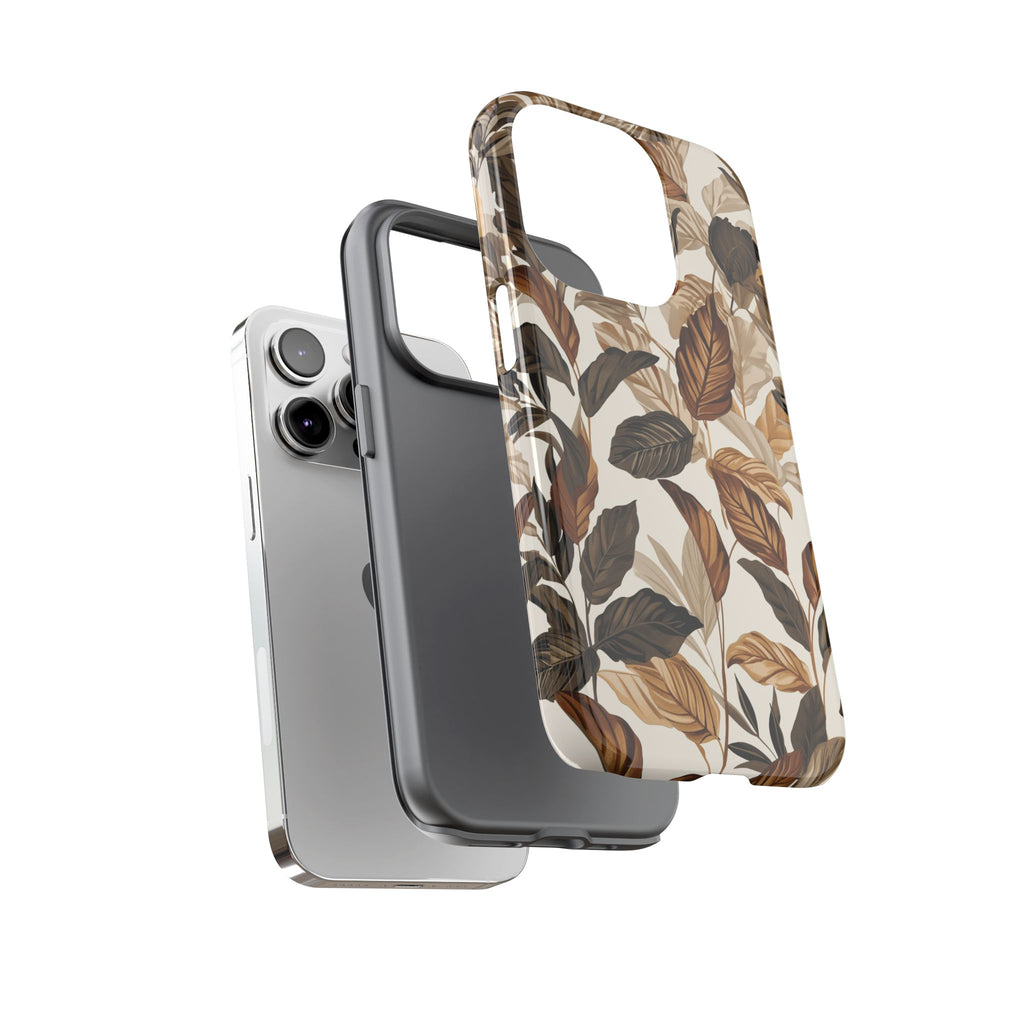 Autumn Leaves Phone Case — Brown Botanical Tough Case