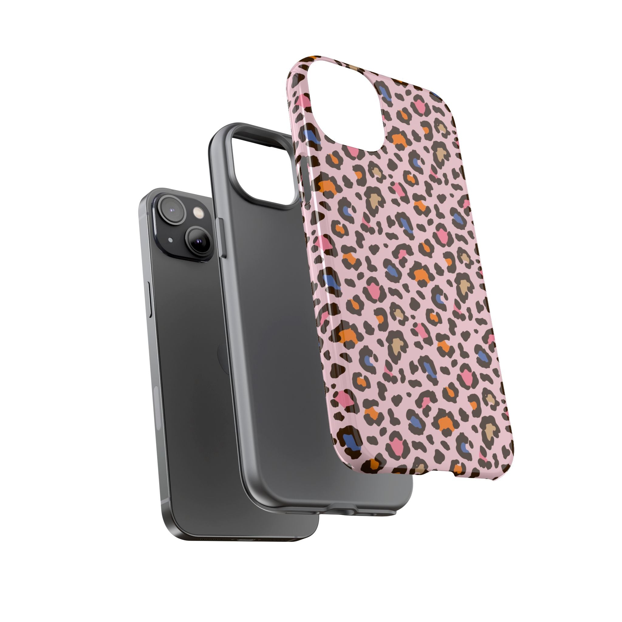 Pink Leopard Print Tough Phone Case — Durable Protective iPhone Cover