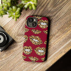 Phone Case — Leopard Lips Pattern on Burgundy