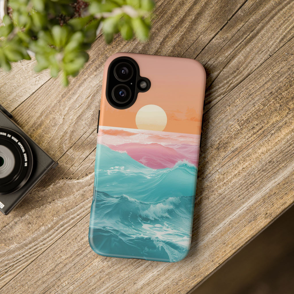 Sunset Ocean Tough Phone Case — Pastel Waves iPhone Cover