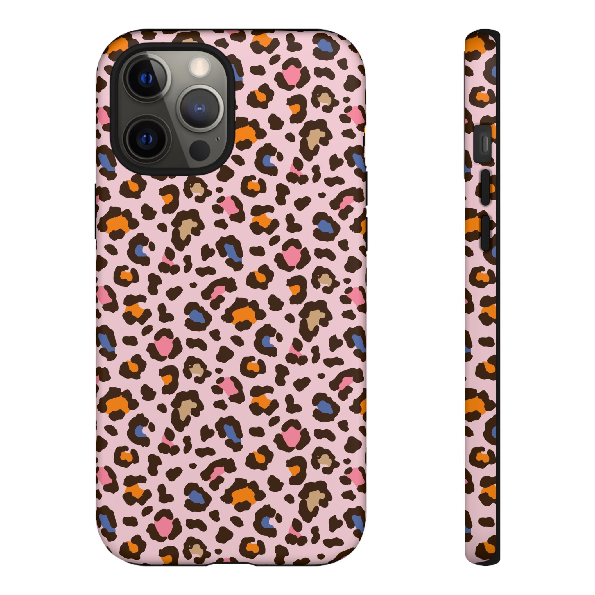 Pink Leopard Print Tough Phone Case — Durable Protective iPhone Cover
