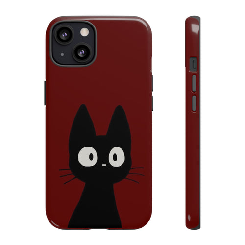 Black Cat Phone Case — Cute Kawaii Cat iPhone Cover ("Tough Cases")