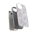 Phone Case — Blue Floral Sketch Tough Protective Case