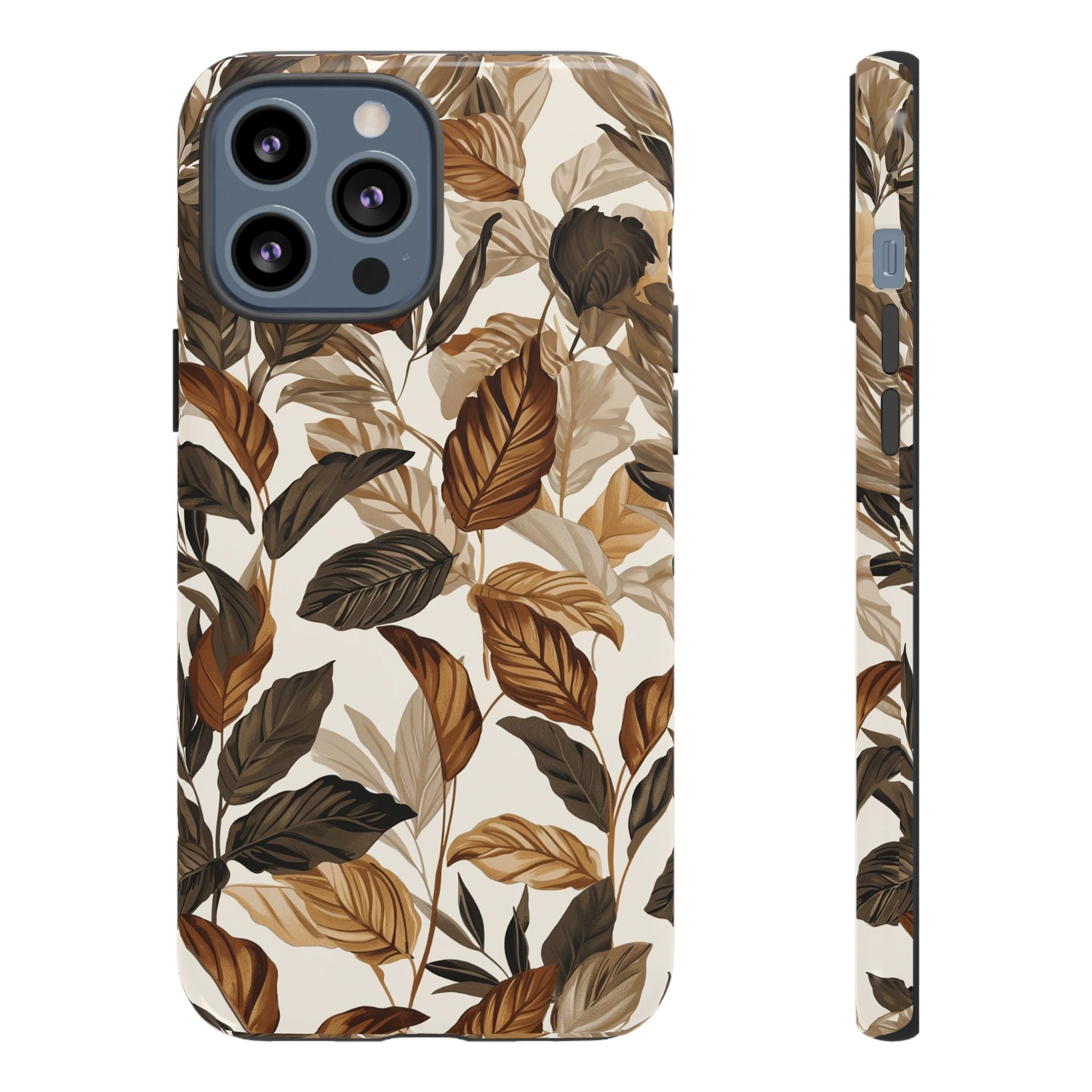 Autumn Leaves Phone Case — Brown Botanical Tough Case