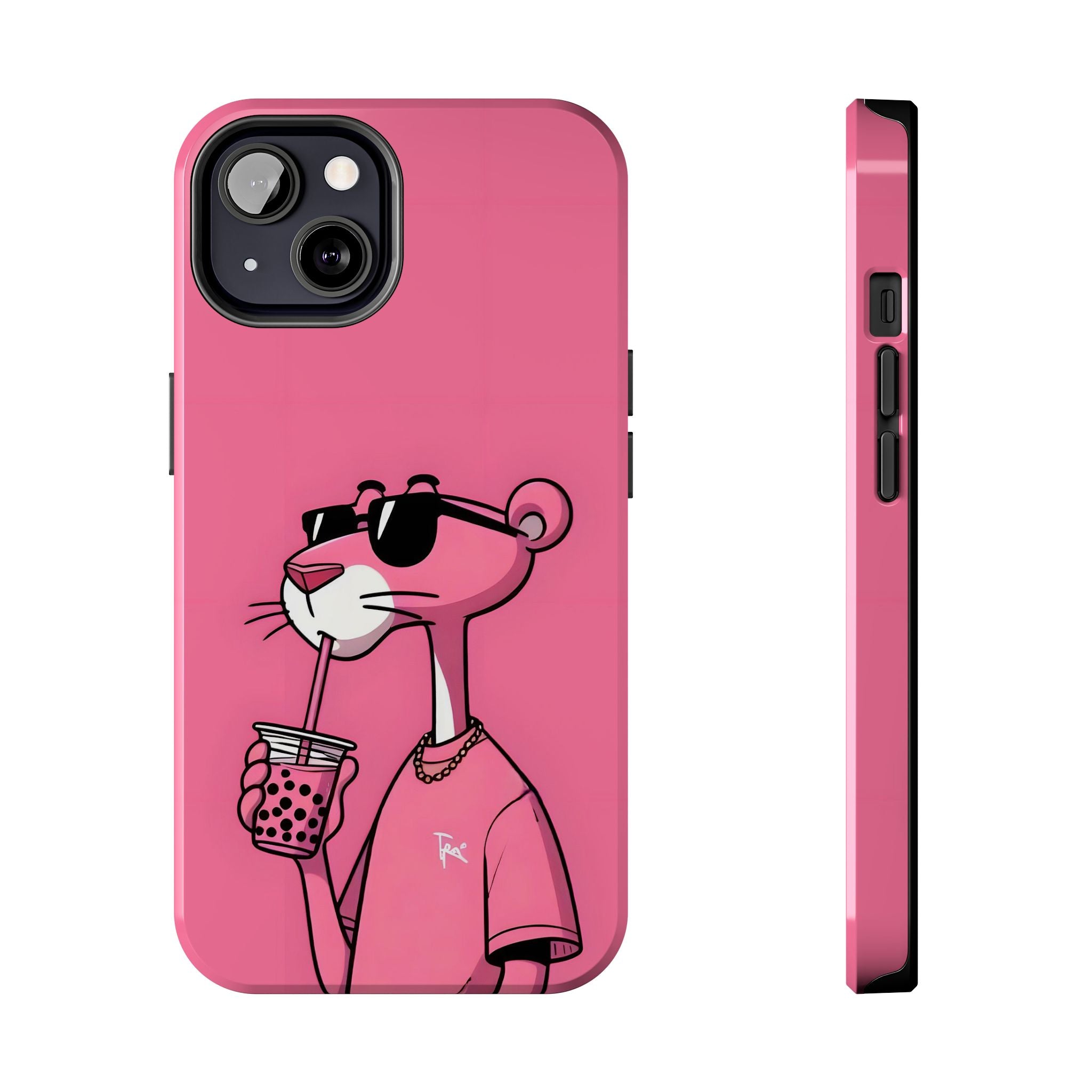 Pink Panther Bubble Tea Phone Case — Tough Protective iPhone Cover