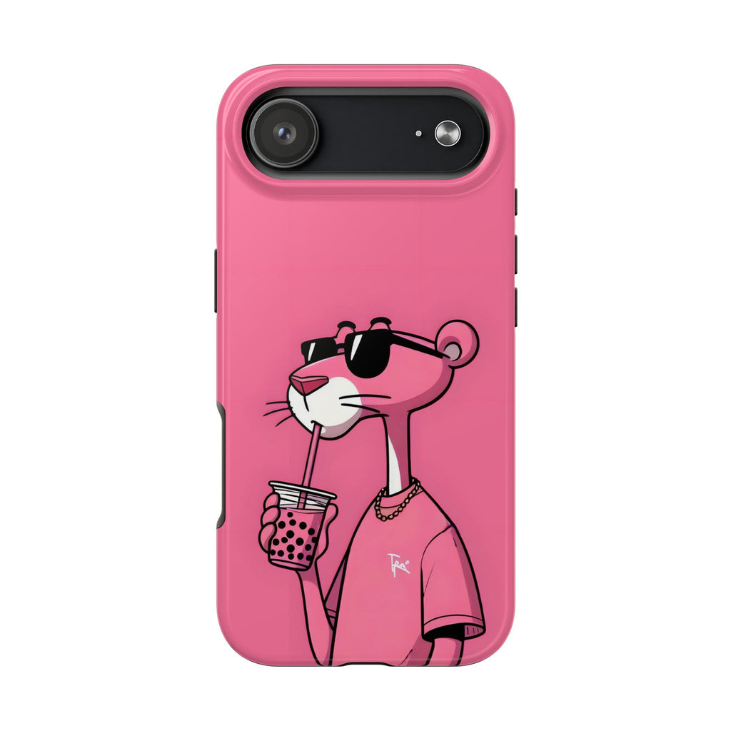 Pink Panther Bubble Tea Phone Case — Tough Protective iPhone Cover