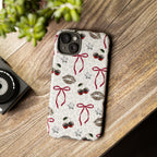 Cherry Bow Phone Case — Retro Cherry & Lips Pattern iPhone Cover