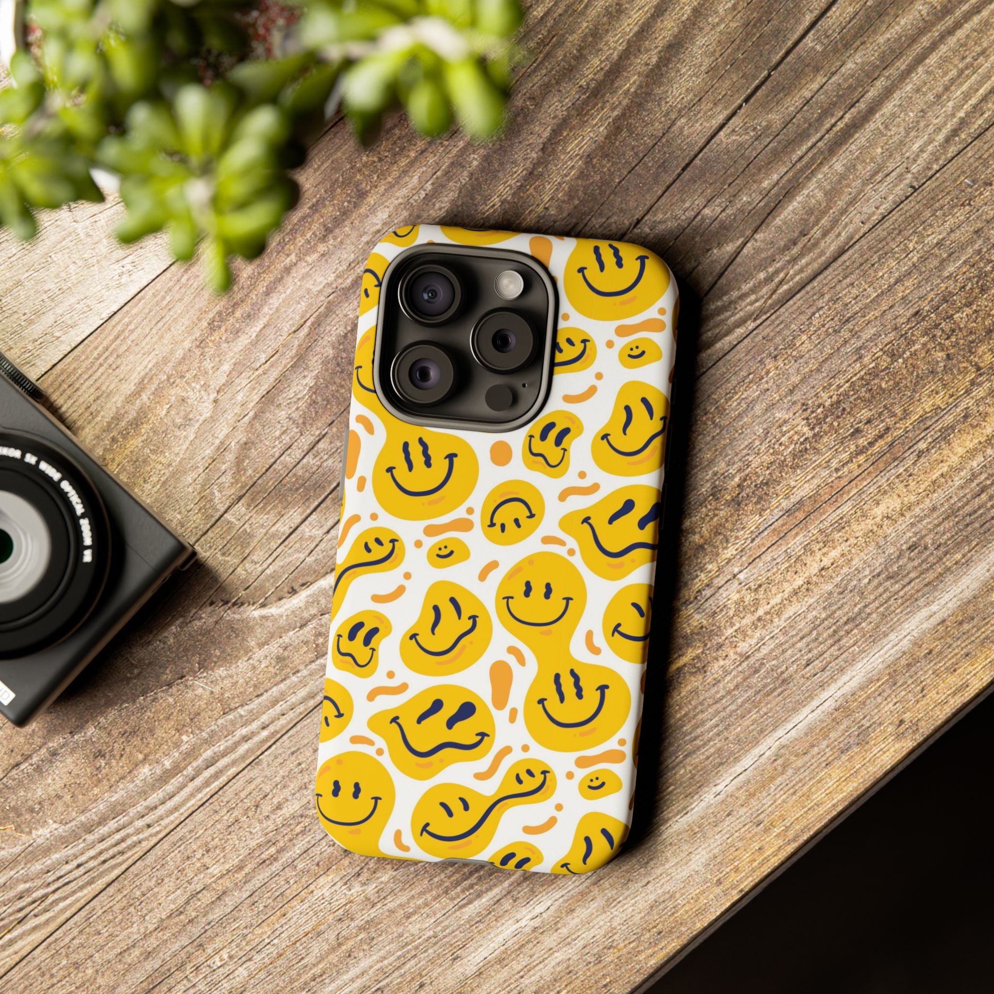 Smiley Melt Phone Case — Yellow Happy Face Protective Cover