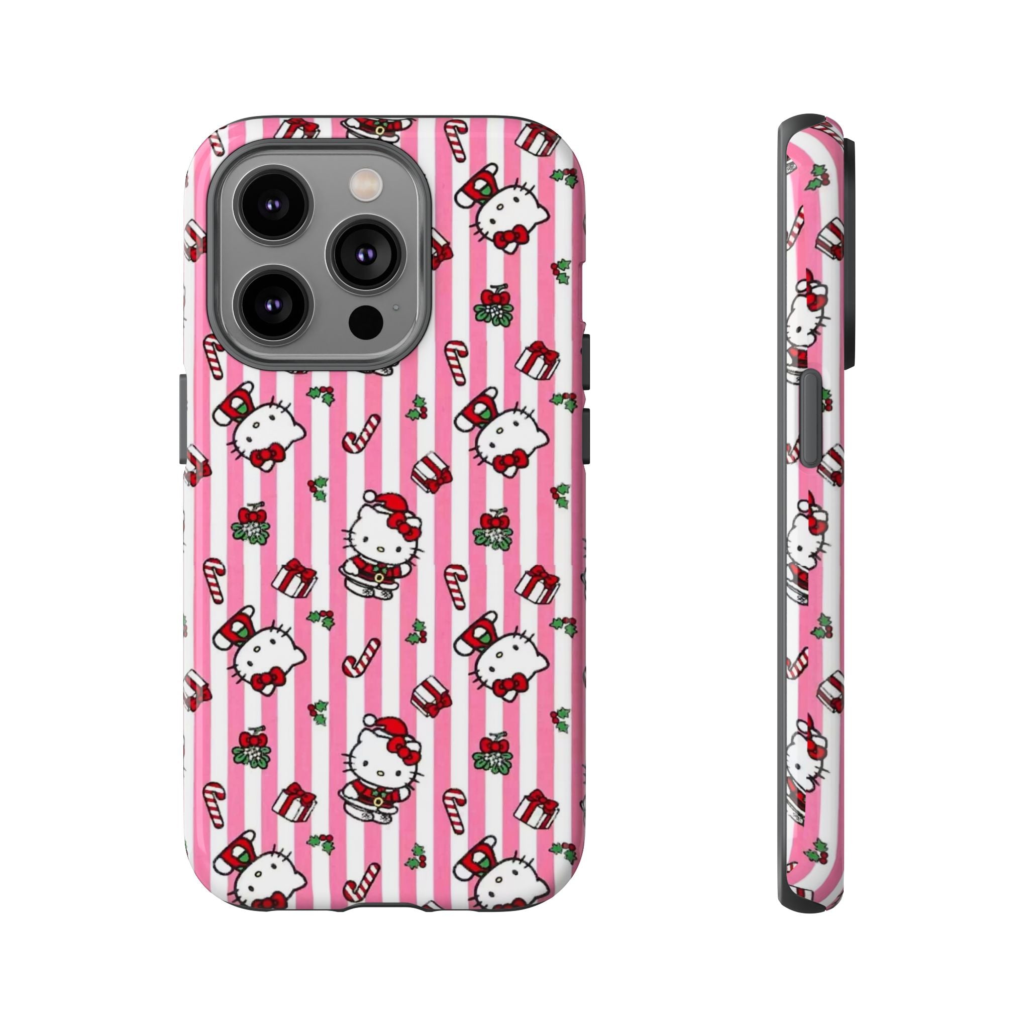 Hello Kitty Pink Holiday Phone Case — Cute Candy Cane & Gift iPhone Cover