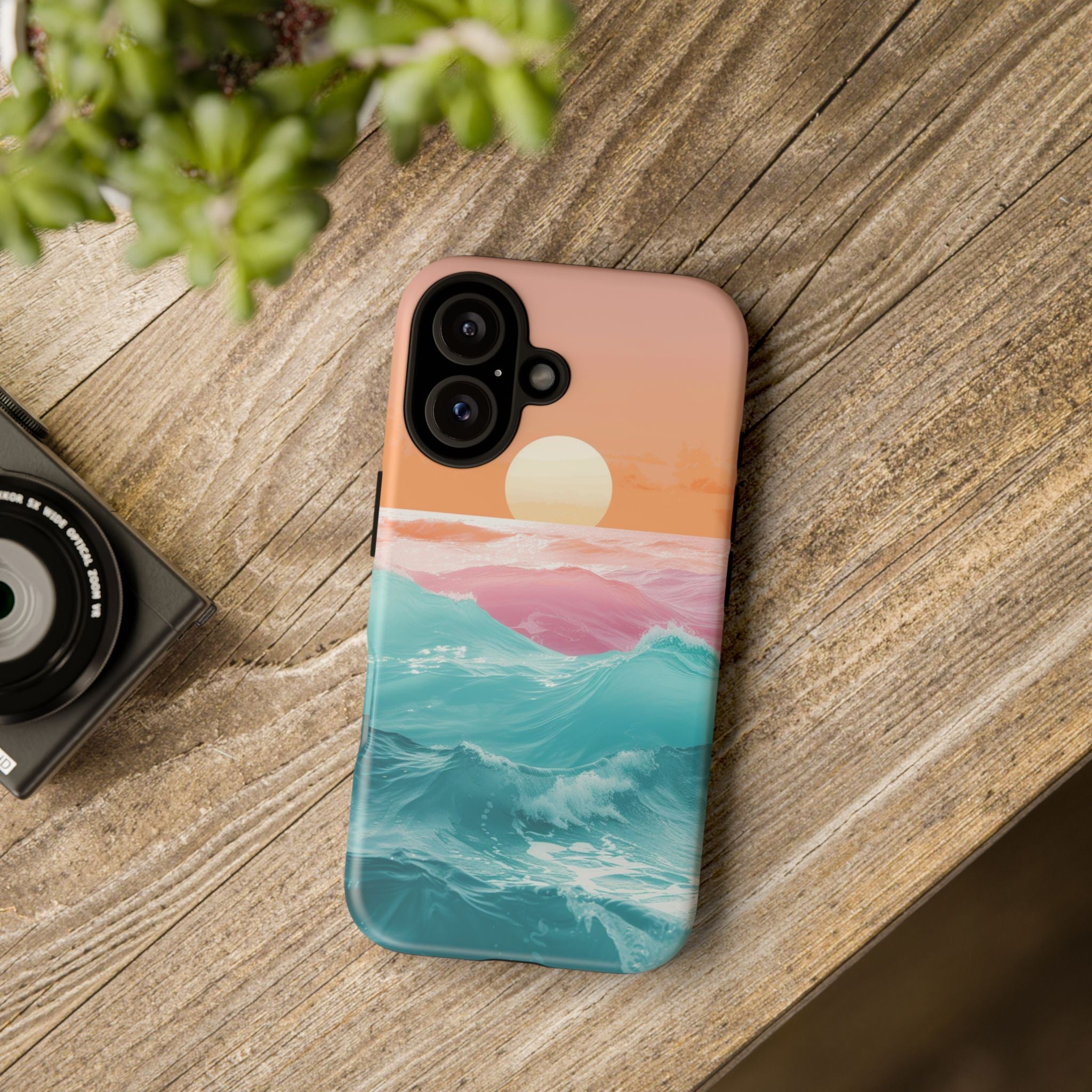 Sunset Ocean Tough Phone Case — Pastel Waves iPhone Cover