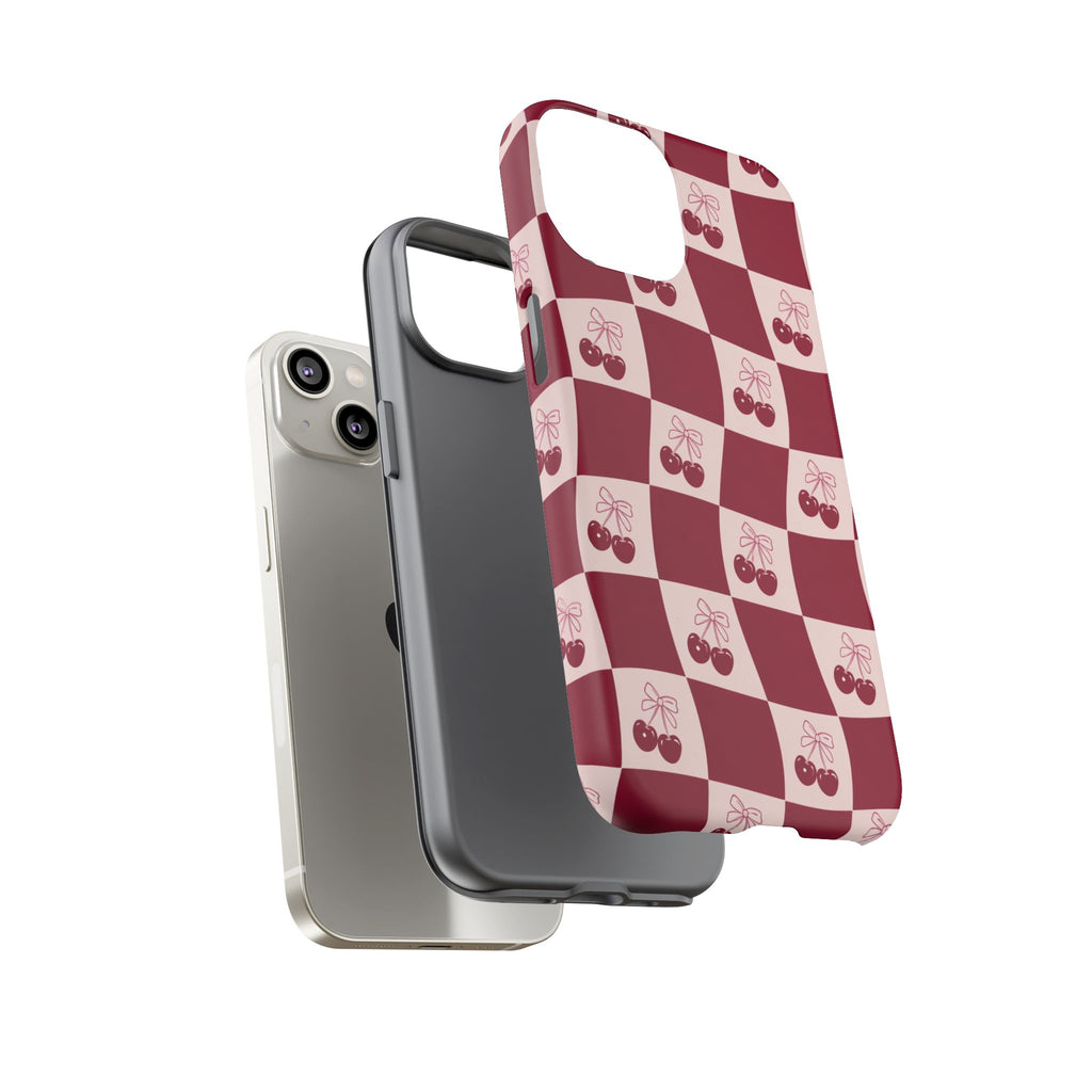 Cherry Checkerboard Tough Phone Case