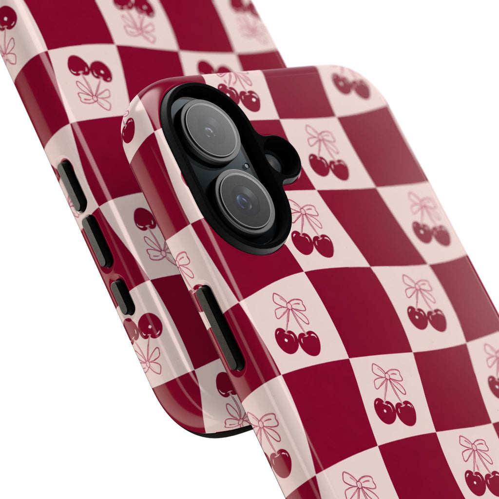 Cherry Checkerboard Tough Phone Case