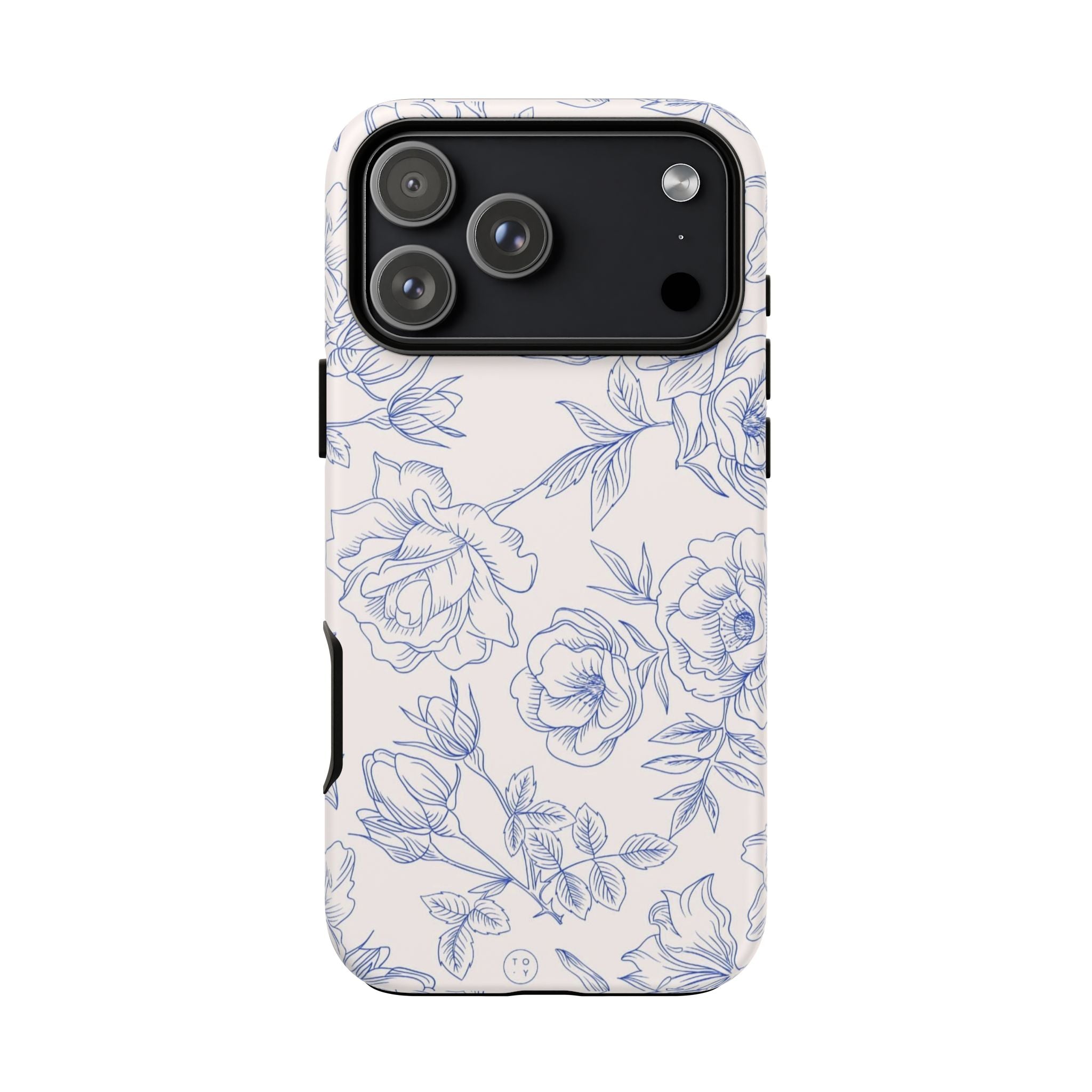Phone Case — Blue Floral Sketch Tough Protective Case