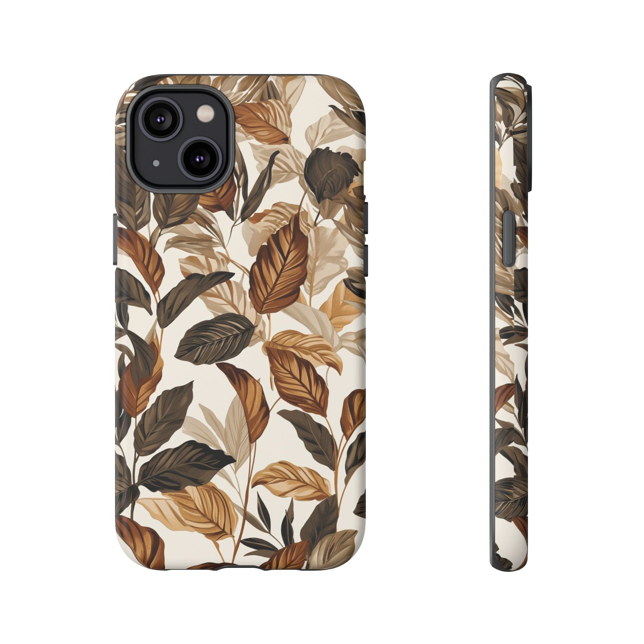 Autumn Leaves Phone Case — Brown Botanical Tough Case