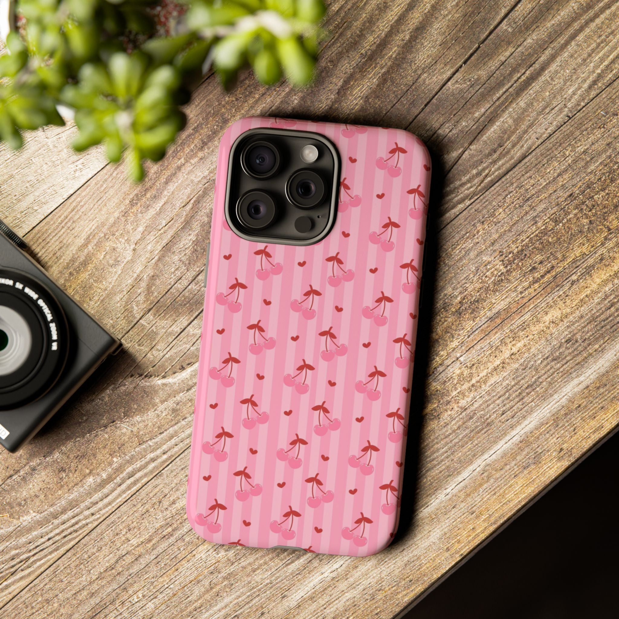 Pink Cherry Pattern Tough Phone Case