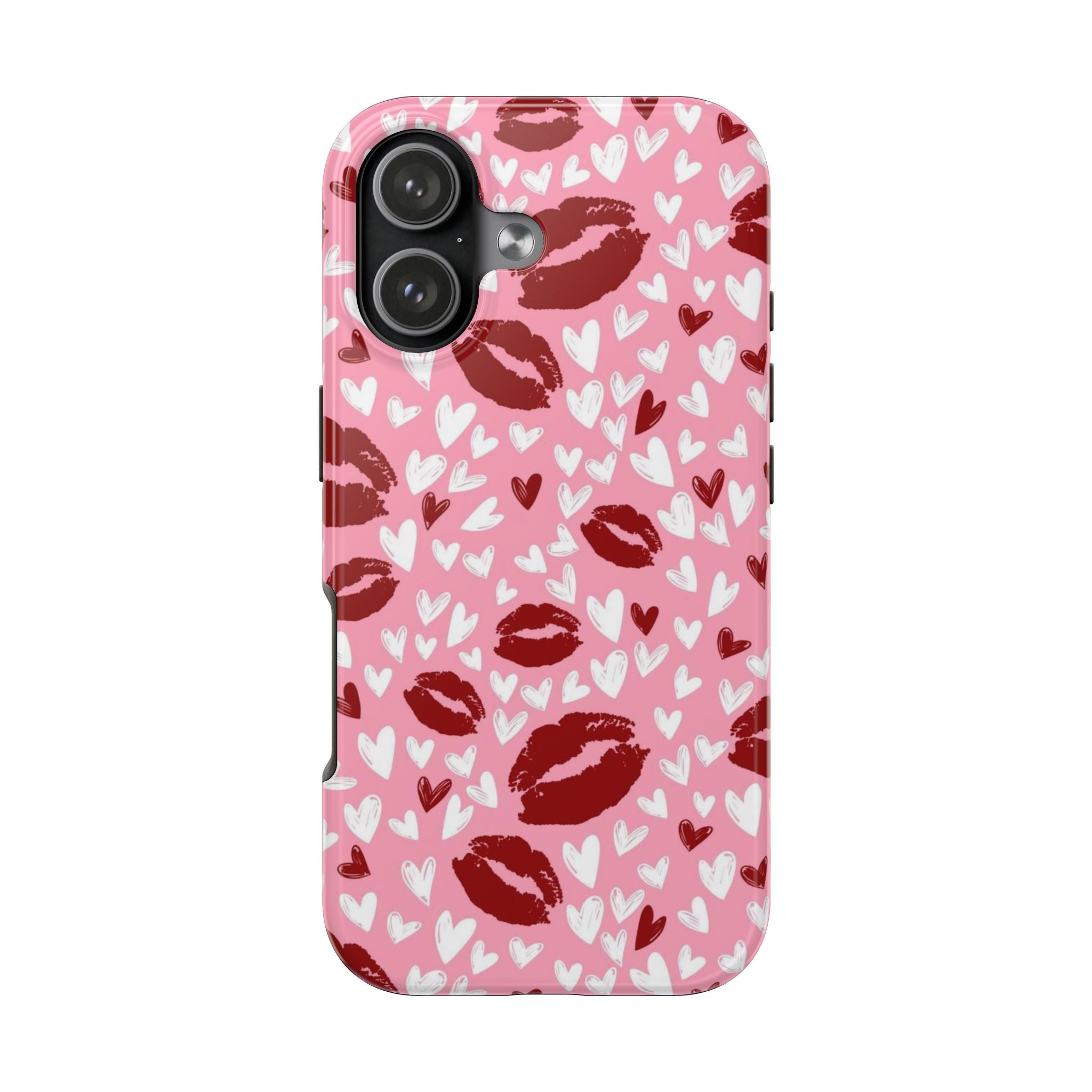 Pink Kiss Hearts Tough Phone Case — Cute Valentine Protective Phone Cover