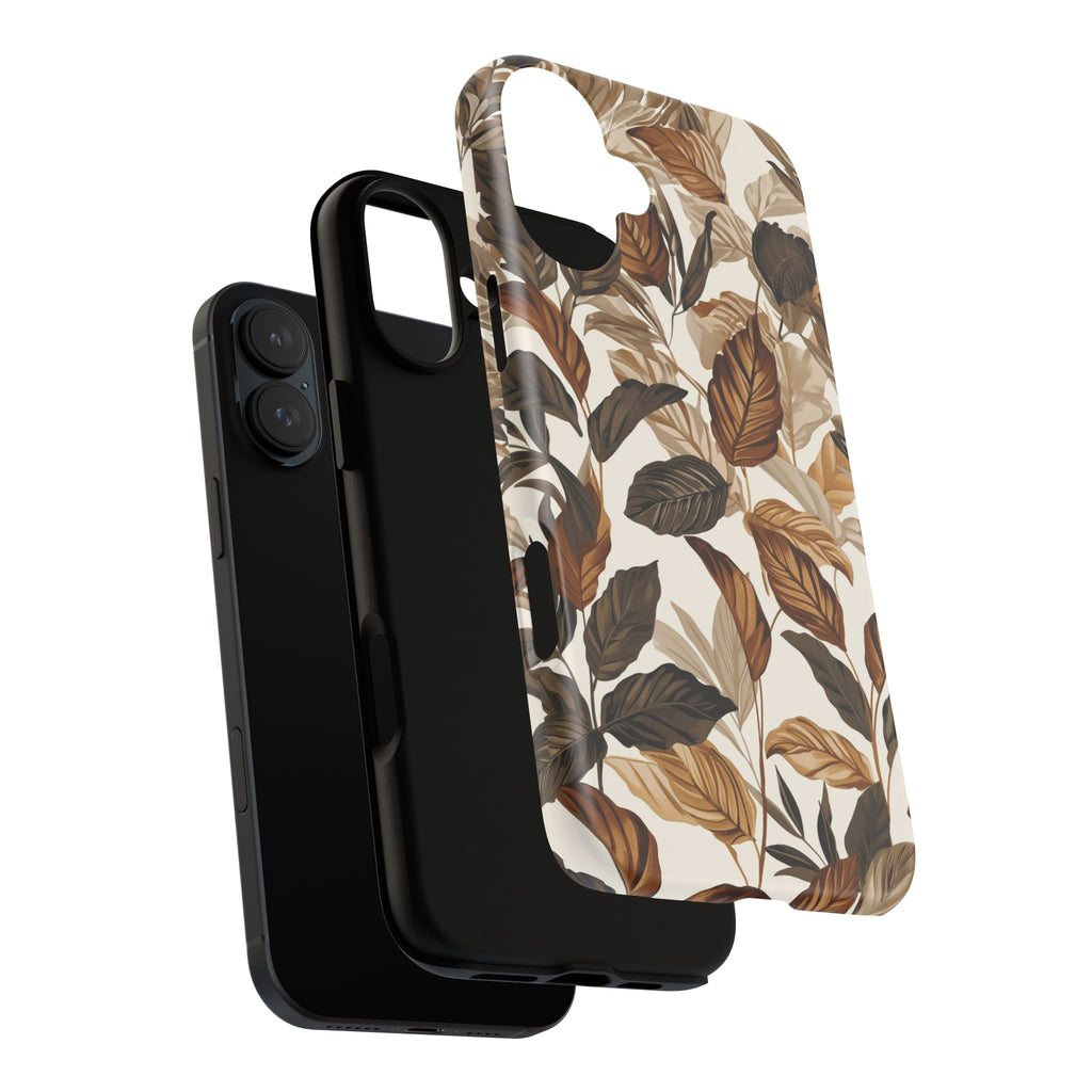 Autumn Leaves Phone Case — Brown Botanical Tough Case