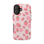 Strawberry Pattern Phone Case – Cute Pink Fruit Protective Tough Case