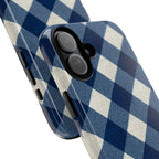 Blue Buffalo Plaid Tough Phone Case — Durable Protective iPhone Cover