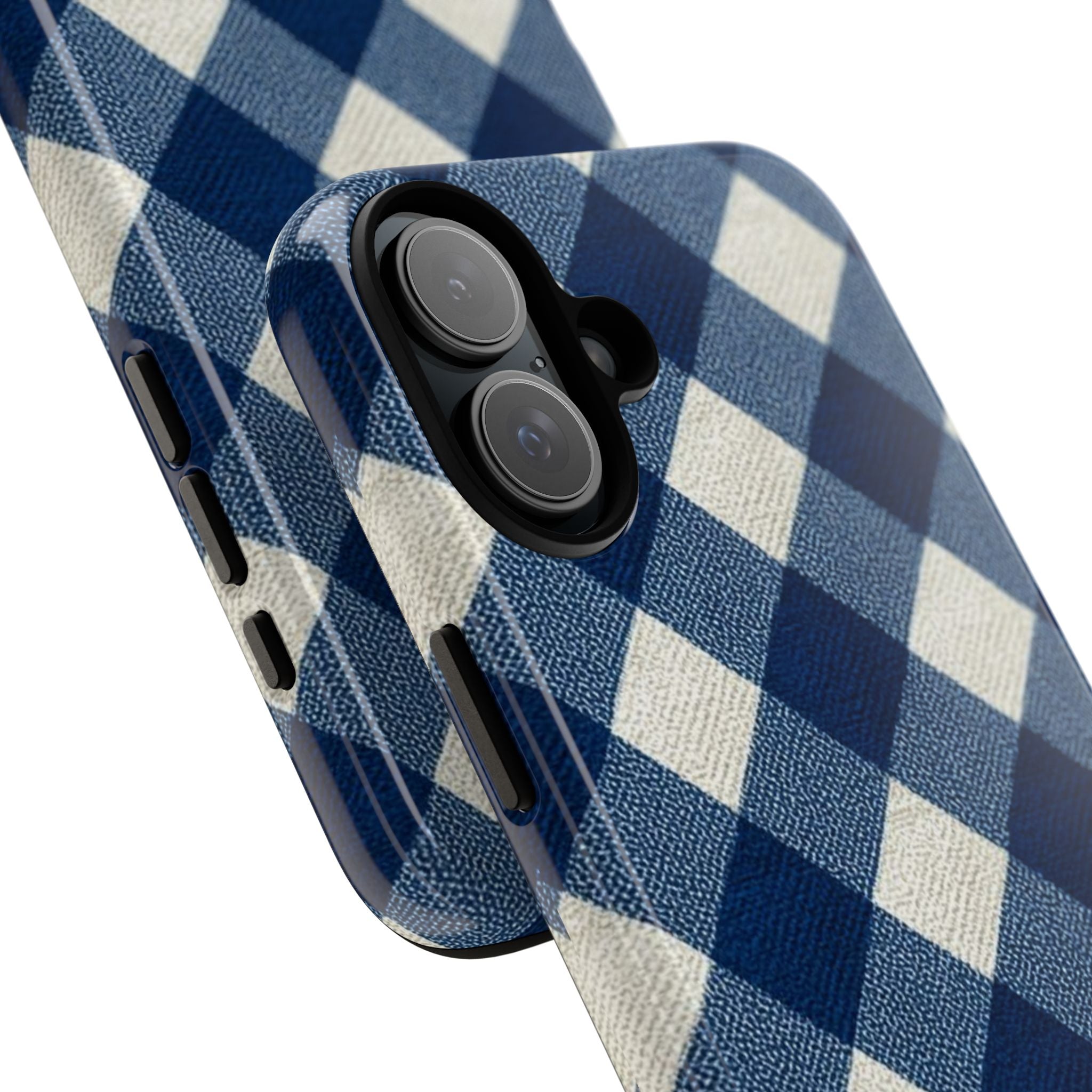 Blue Buffalo Plaid Tough Phone Case — Durable Protective iPhone Cover
