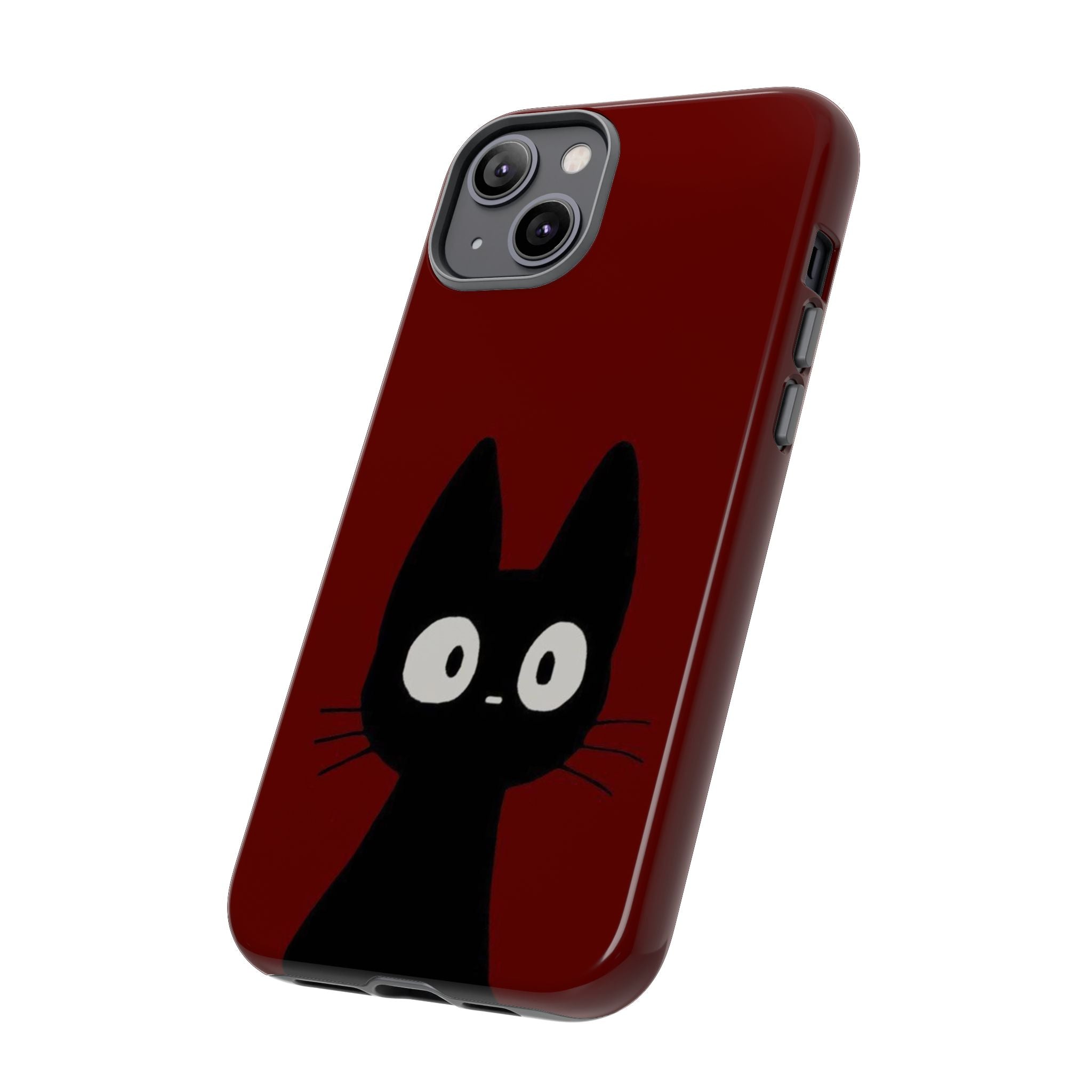 Black Cat Phone Case — Cute Kawaii Cat iPhone Cover ("Tough Cases")