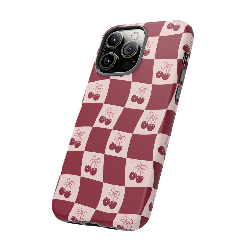 Cherry Checkerboard Tough Phone Case