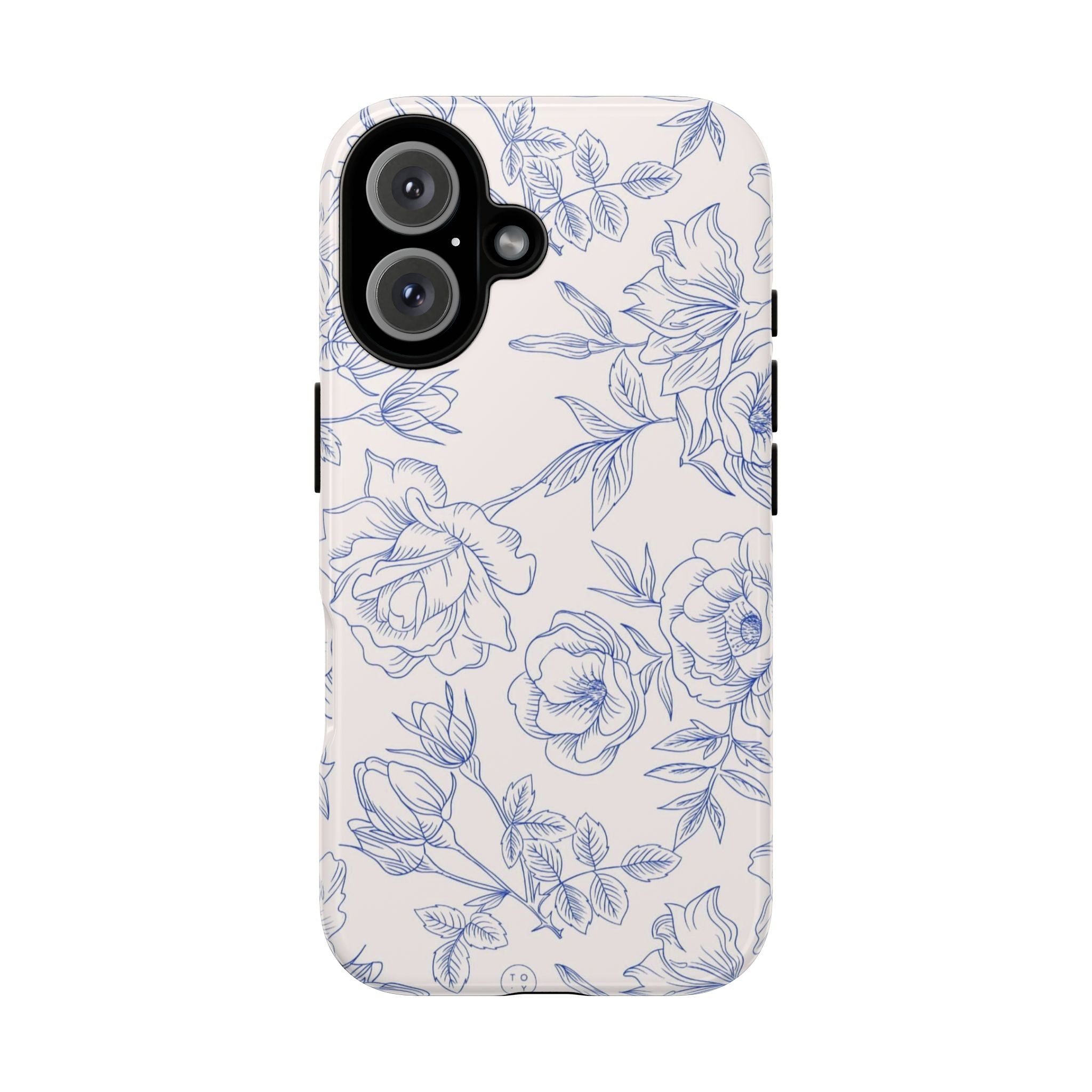 Phone Case — Blue Floral Sketch Tough Protective Case