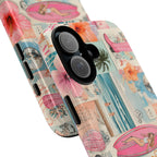 Tropical Surf Collage Phone Case — Vintage Hawaiian Floral & Surfboard Design