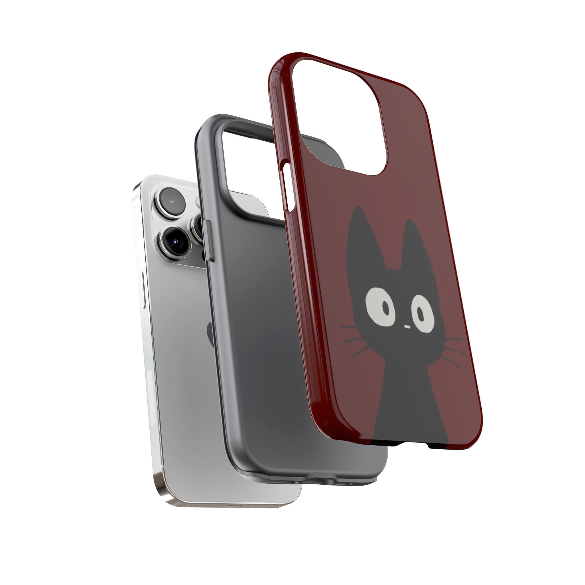 Black Cat Phone Case — Cute Kawaii Cat iPhone Cover ("Tough Cases")