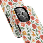 Floral Rose Pattern Tough Phone Case — Durable Garden-Inspired Protection