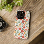 Floral Rose Pattern Tough Phone Case — Durable Garden-Inspired Protection