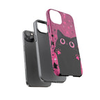 Cat Paw Pink Galaxy Phone Case — Cute Black Kitten iPhone Cover