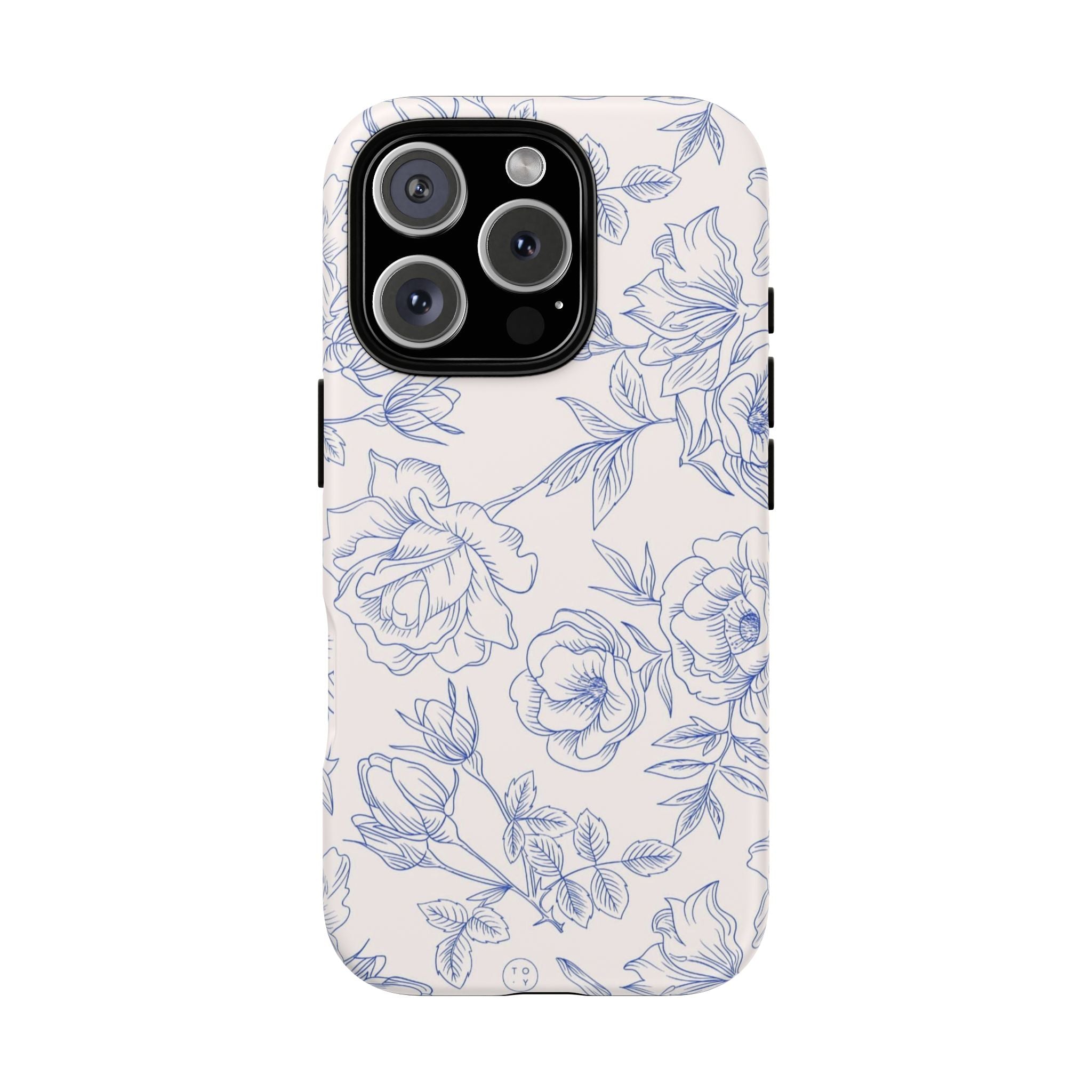 Phone Case — Blue Floral Sketch Tough Protective Case