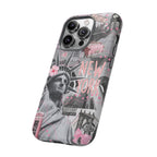 New York Collage Phone Case — Pink Retro Statue of Liberty Design