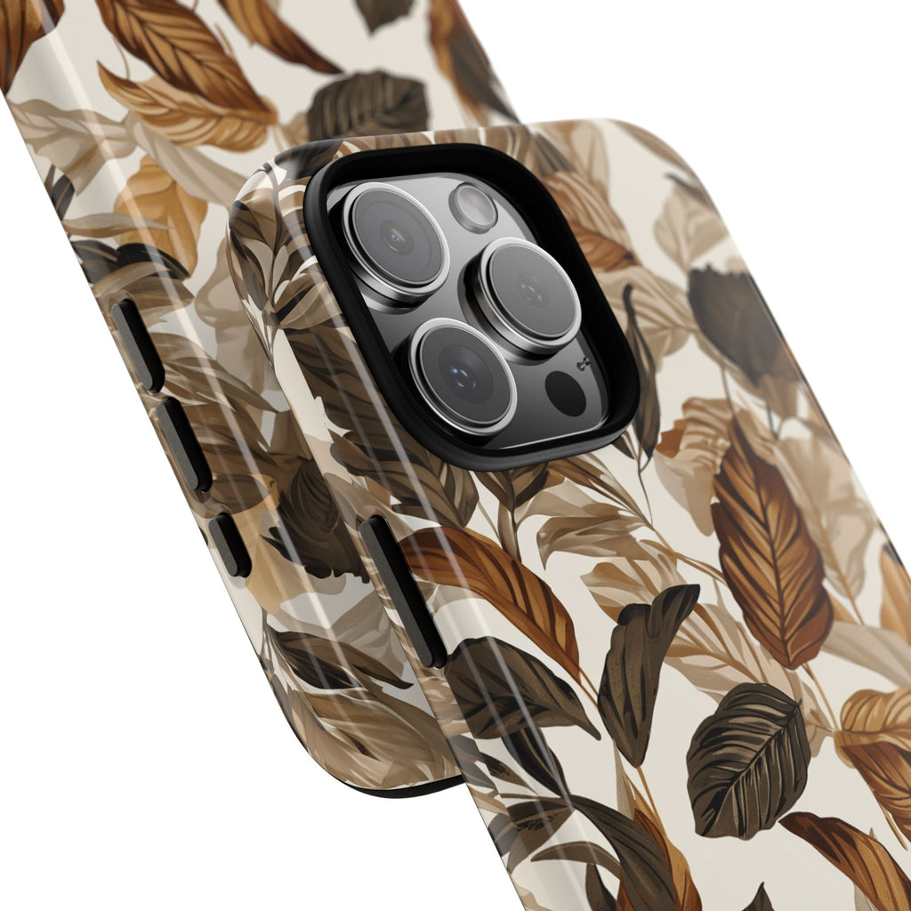 Autumn Leaves Phone Case — Brown Botanical Tough Case