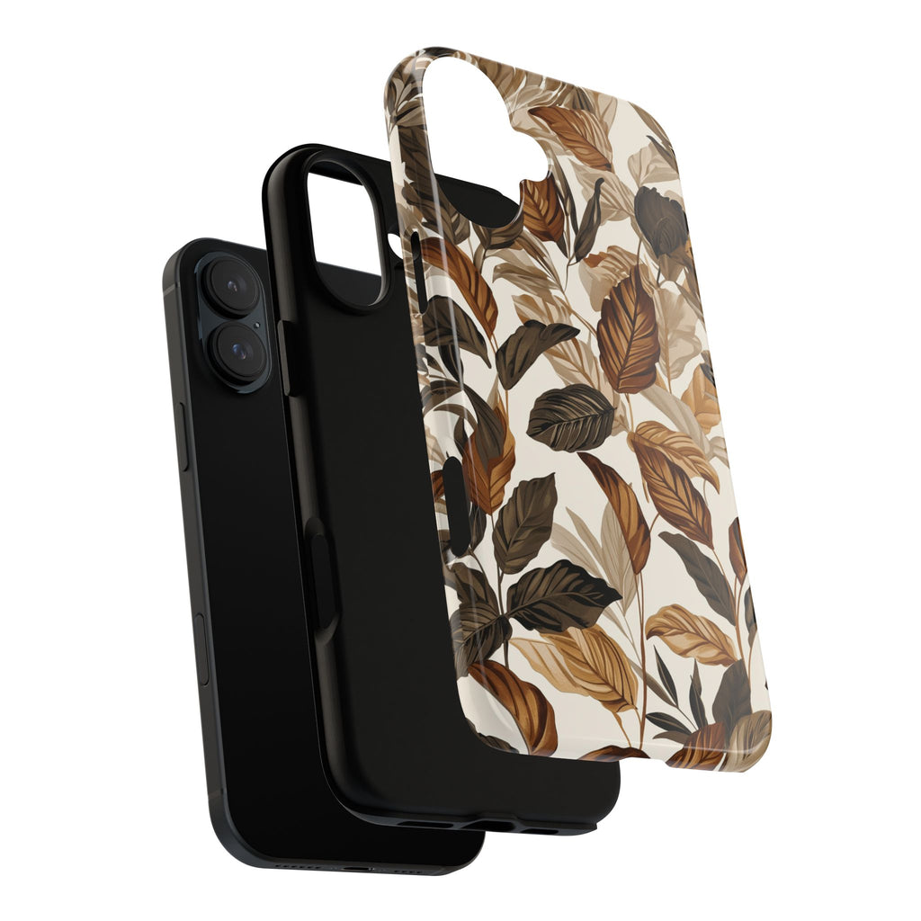 Autumn Leaves Phone Case — Brown Botanical Tough Case