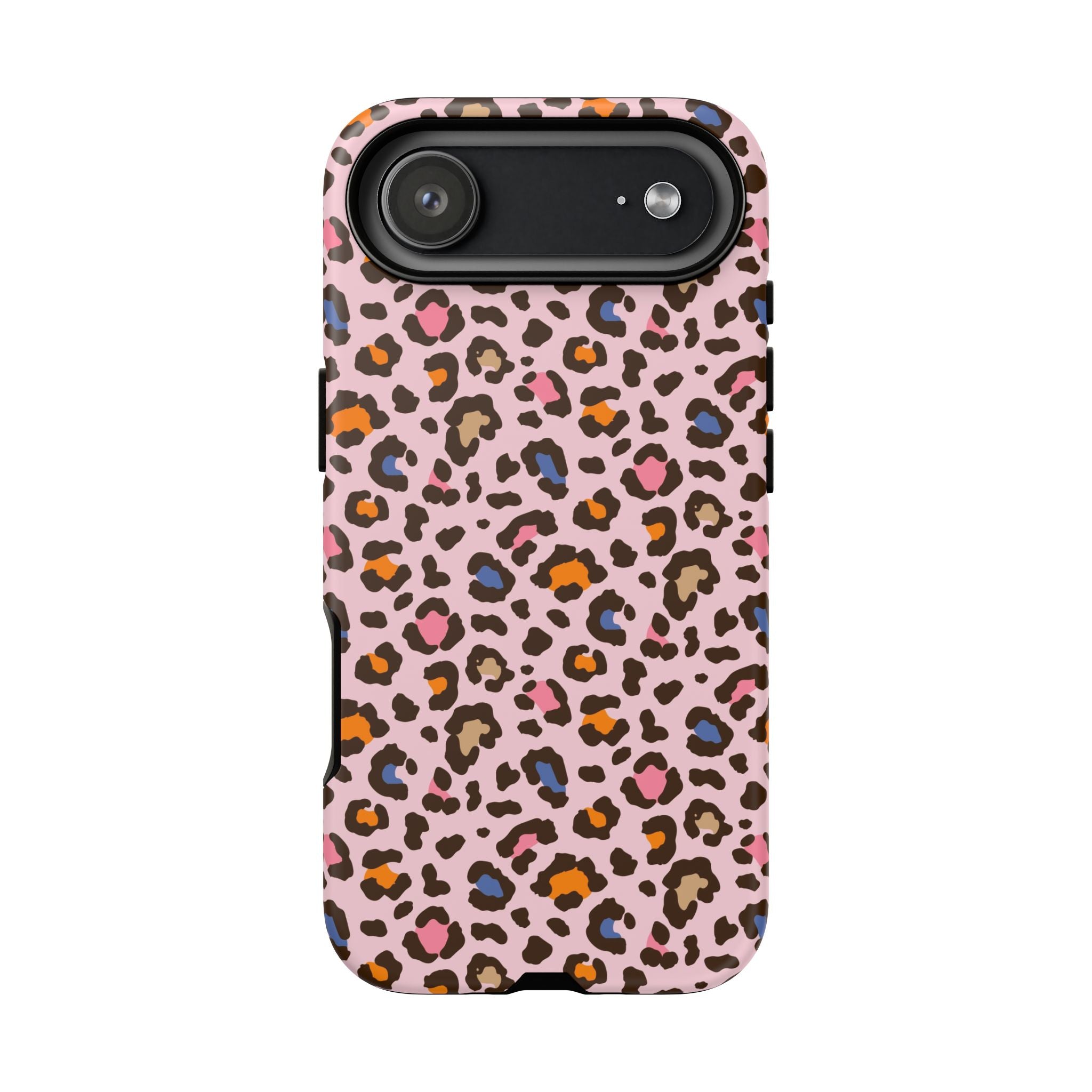 Pink Leopard Print Tough Phone Case — Durable Protective iPhone Cover