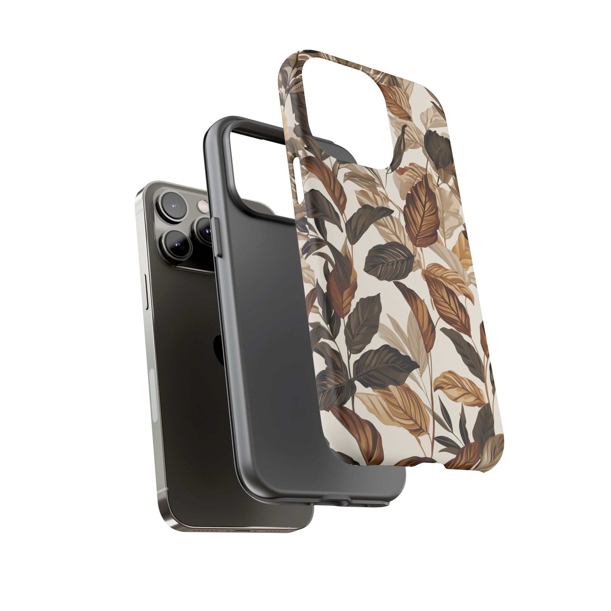 Autumn Leaves Phone Case — Brown Botanical Tough Case