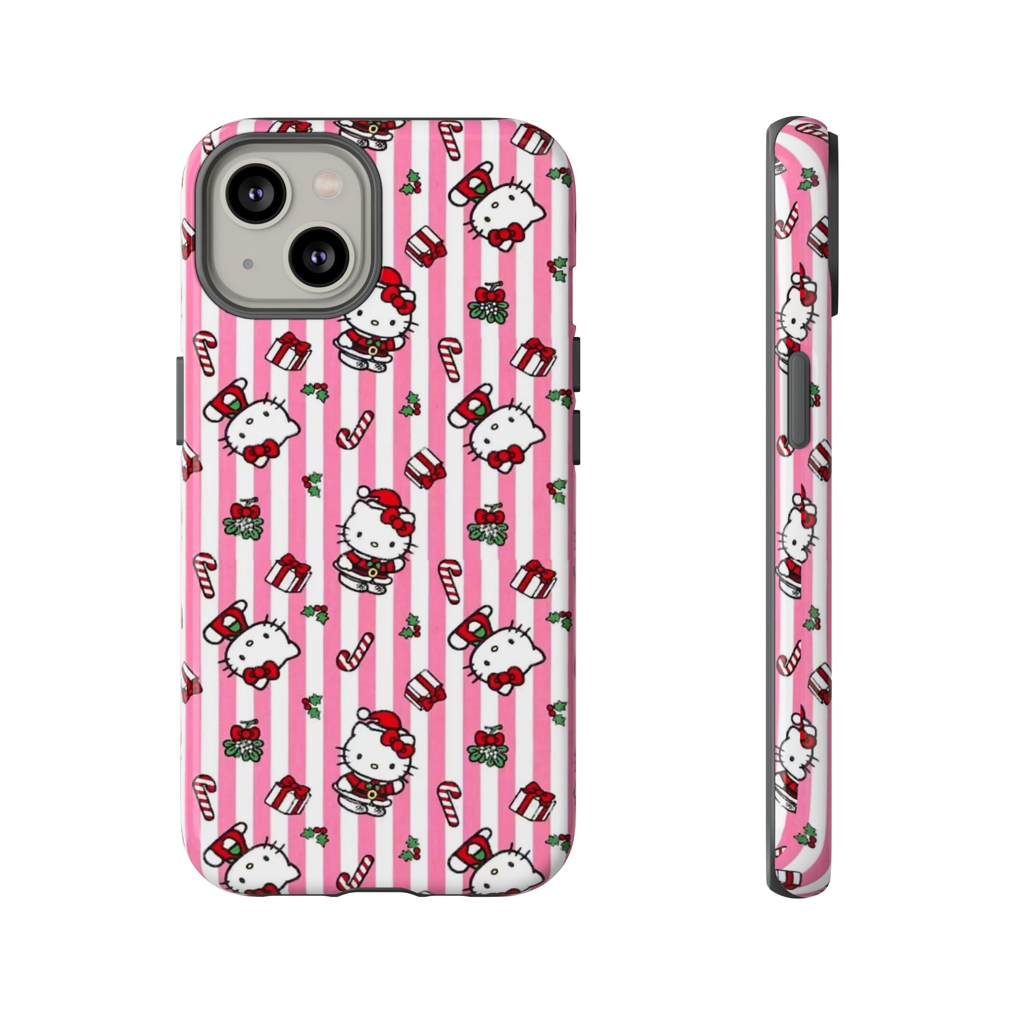 Hello Kitty Pink Holiday Phone Case — Cute Candy Cane & Gift iPhone Cover
