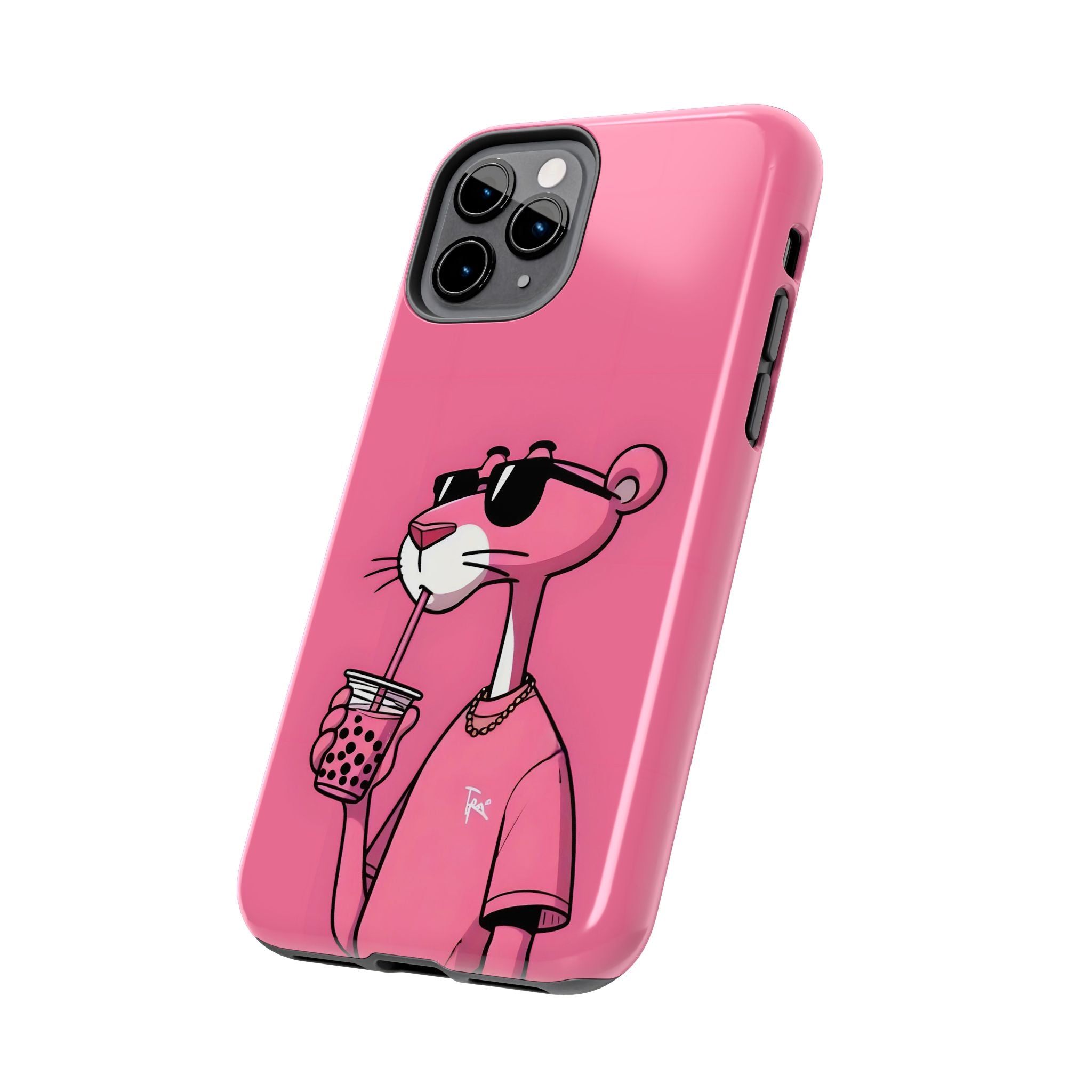 Pink Panther Bubble Tea Phone Case — Tough Protective iPhone Cover