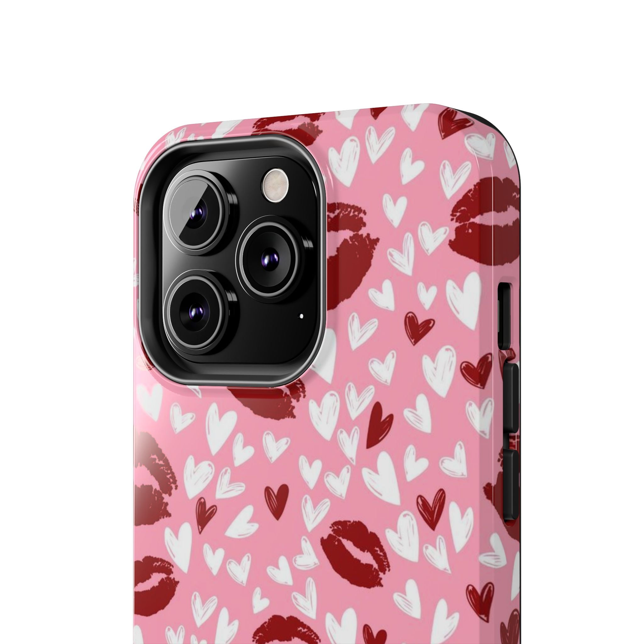 Pink Kiss Hearts Tough Phone Case — Cute Valentine Protective Phone Cover