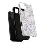Phone Case — Blue Floral Sketch Tough Protective Case