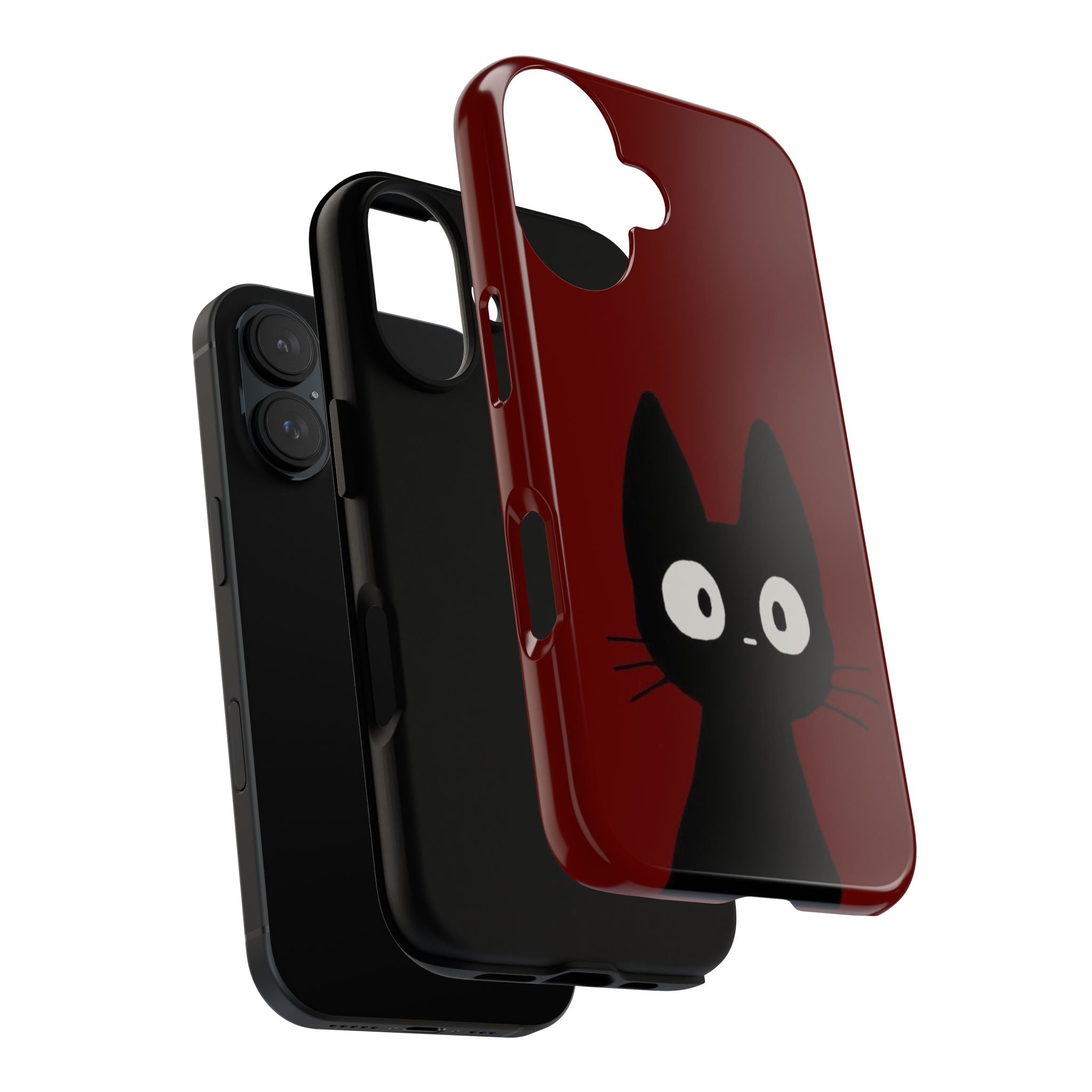 Black Cat Phone Case — Cute Kawaii Cat iPhone Cover ("Tough Cases")