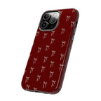 Red Bow Pattern Phone Case — Protective Tough Case with Elegant Holiday Ribbon Design