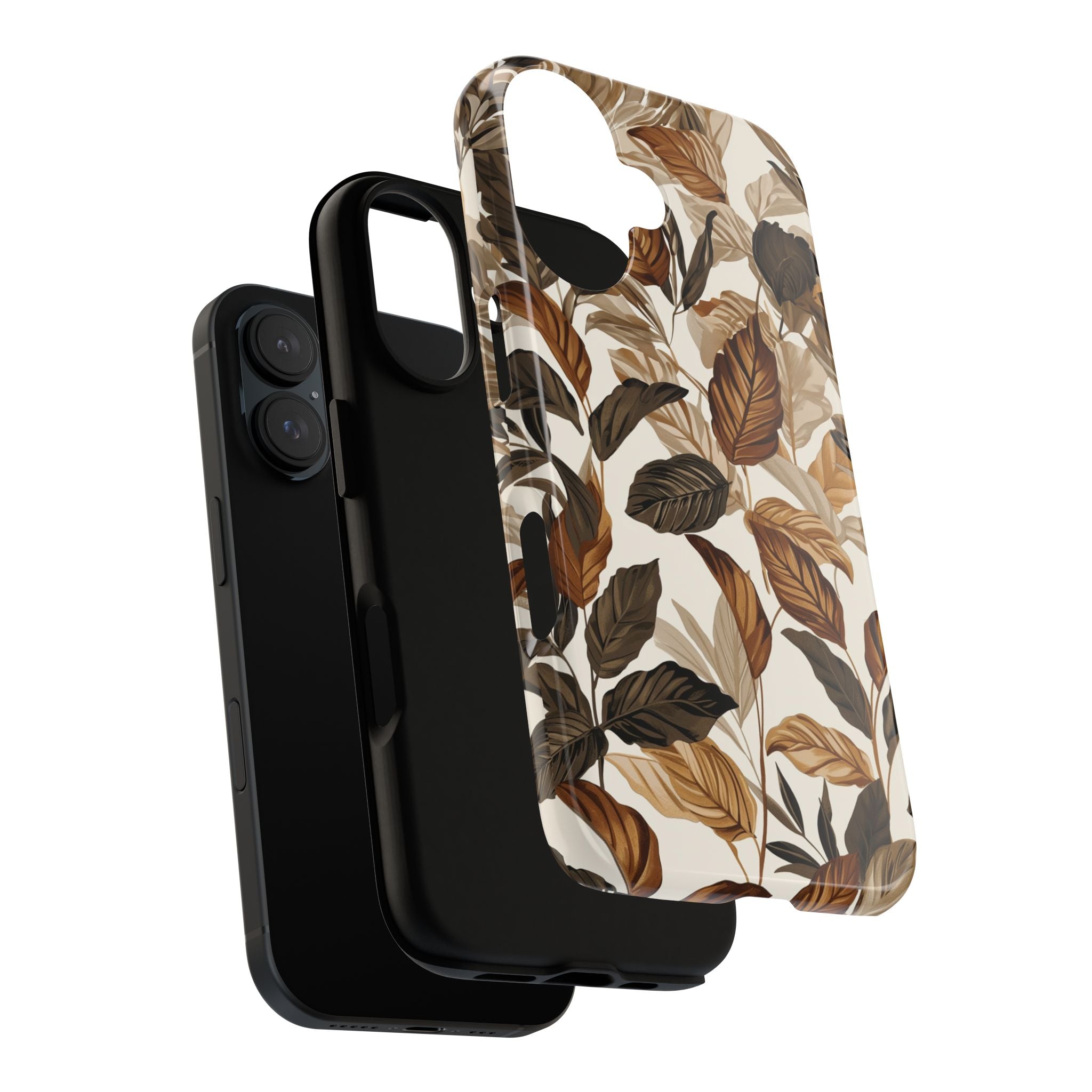 Autumn Leaves Phone Case — Brown Botanical Tough Case