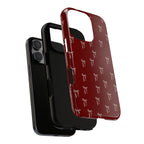 Red Bow Pattern Phone Case — Protective Tough Case with Elegant Holiday Ribbon Design