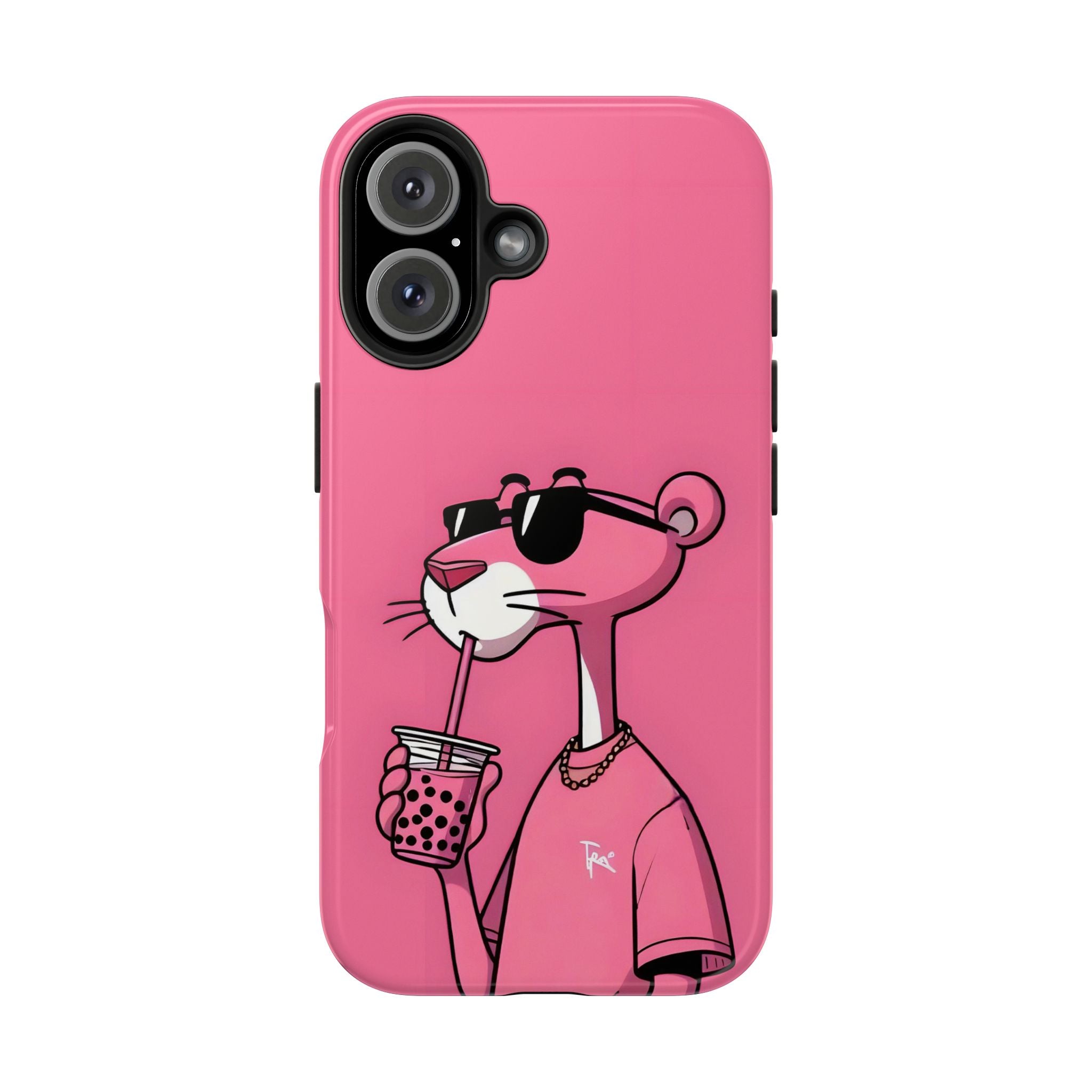 Pink Panther Bubble Tea Phone Case — Tough Protective iPhone Cover