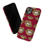 Phone Case — Leopard Lips Pattern on Burgundy